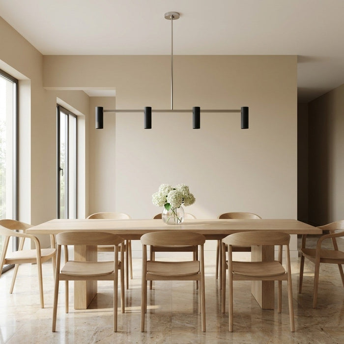 Myhouse Lighting Generation Lighting - GLC2074BN - Four Light Linear Chandelier - Zentro - Brushed Nickel