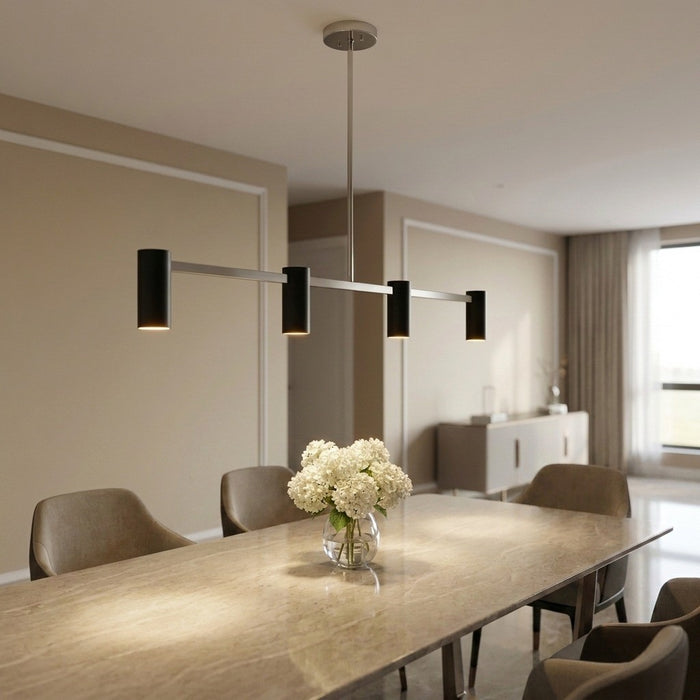 Myhouse Lighting Generation Lighting - GLC2074BNE - Four Light Linear Chandelier - Zentro - Brushed Nickel