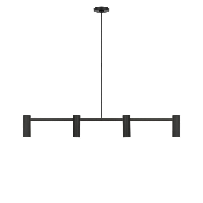 Myhouse Lighting Generation Lighting - GLC2074MBK - Four Light Linear Chandelier - Zentro - Midnight Black