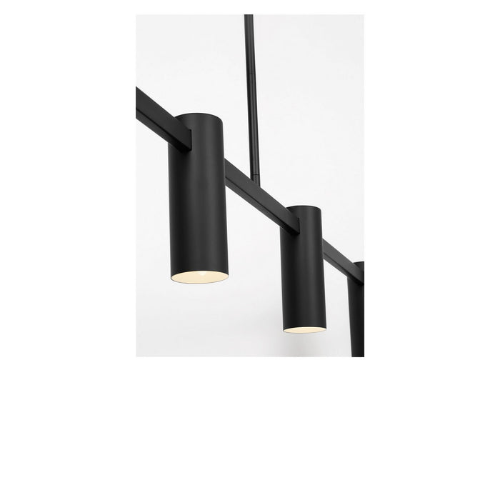 Myhouse Lighting Generation Lighting - GLC2074MBKE - Four Light Linear Chandelier - Zentro - Midnight Black