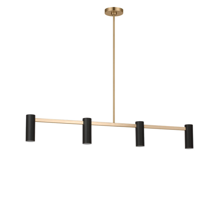 Myhouse Lighting Generation Lighting - GLC2074SB - Four Light Linear Chandelier - Zentro - Satin Brass