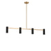 Myhouse Lighting Generation Lighting - GLC2074SB - Four Light Linear Chandelier - Zentro - Satin Brass
