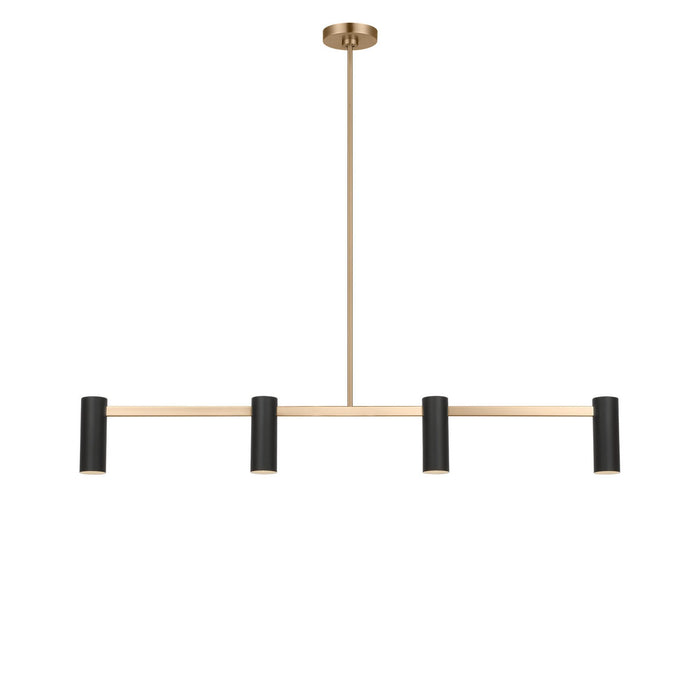 Myhouse Lighting Generation Lighting - GLC2074SB - Four Light Linear Chandelier - Zentro - Satin Brass