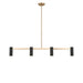 Myhouse Lighting Generation Lighting - GLC2074SB - Four Light Linear Chandelier - Zentro - Satin Brass