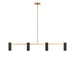 Myhouse Lighting Generation Lighting - GLC2074SB - Four Light Linear Chandelier - Zentro - Satin Brass