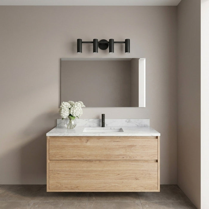 Myhouse Lighting Generation Lighting - GLV2084MBK - Four Light Vanity - Zentro - Midnight Black