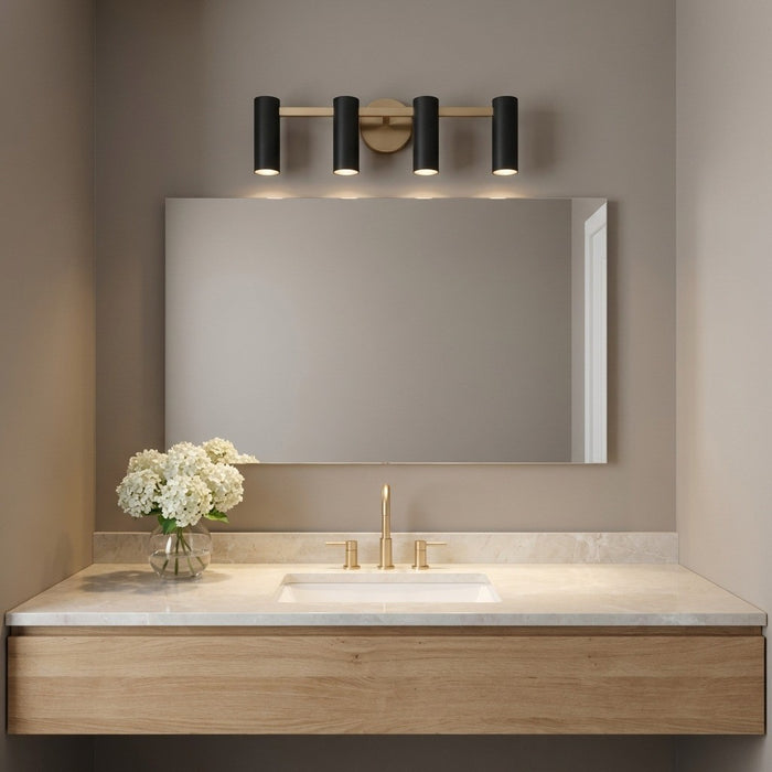 Myhouse Lighting Generation Lighting - GLV2084SB - Four Light Vanity - Zentro - Satin Brass
