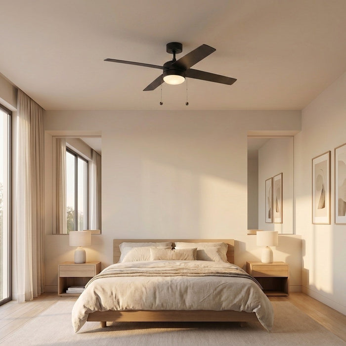 Myhouse Lighting Generation Lighting - 4LNI52MBKAWD - 52" Ceiling Fan - Loni - Midnight Black