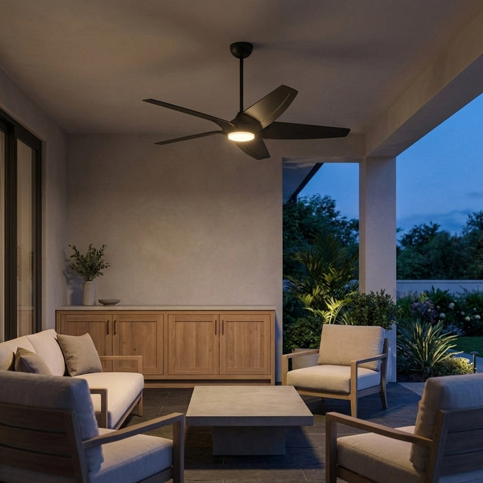 Myhouse Lighting Generation Lighting - 5DLWCSM56MBKD - 56" Ceiling Fan - Dellwood - Midnight Black