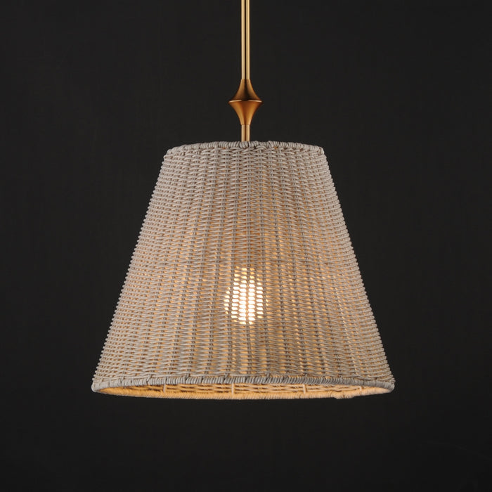 Myhouse Lighting Maxim - 21487WWTNAB - One Light Pendant - Baja - Natural Aged Brass