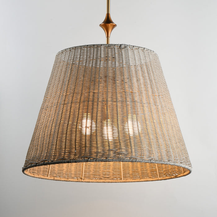 Myhouse Lighting Maxim - 21488WWTNAB - Three Light Pendant - Baja - Natural Aged Brass