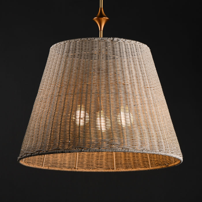 Myhouse Lighting Maxim - 21488WWTNAB - Three Light Pendant - Baja - Natural Aged Brass