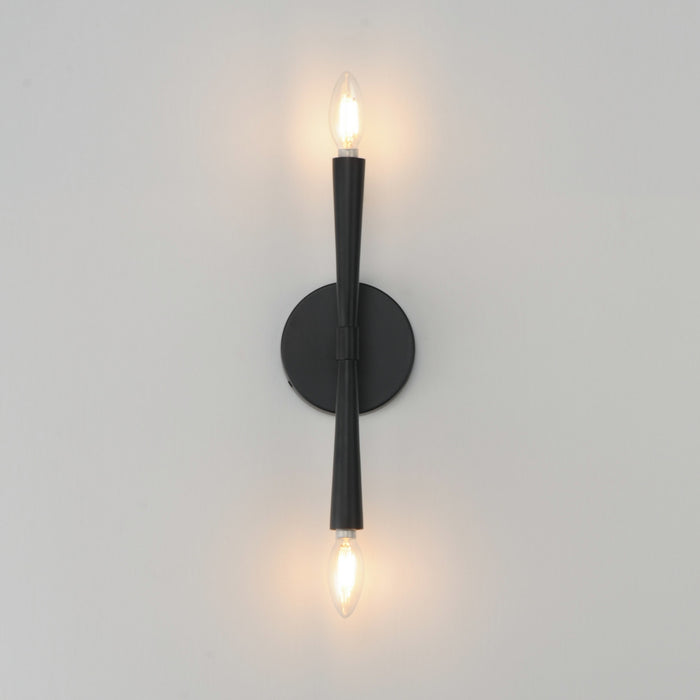 Myhouse Lighting Maxim - 24620BK - Two Light Wall Sconce - Rome - Black