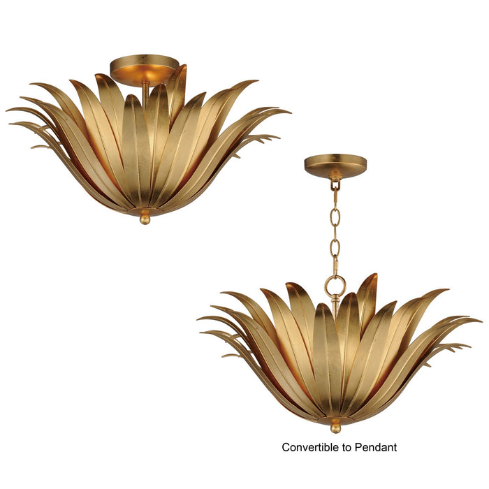 Myhouse Lighting Maxim - 28710GL - Three Light Semi Flush/Pendant Convertible - Firenze - Gold Leaf