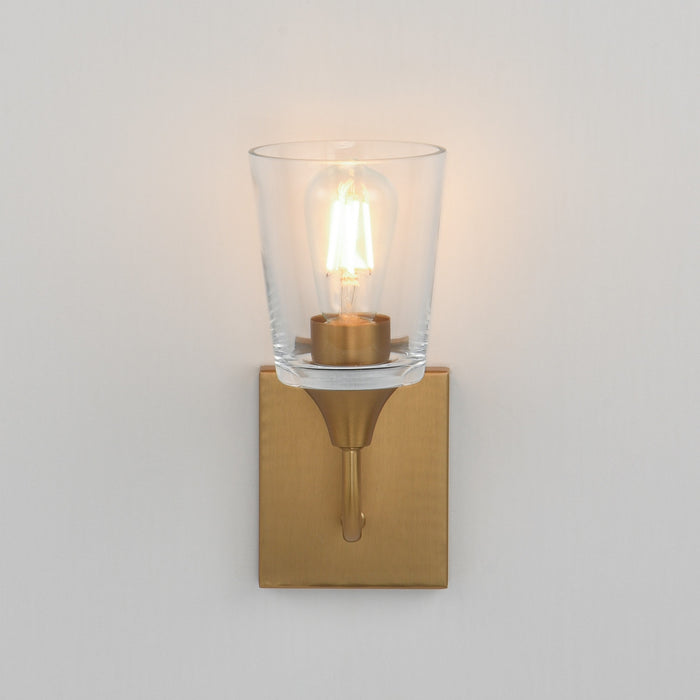 Myhouse Lighting Maxim - 12881CLNAB - One Light Wall Sconce - Hudson - Natural Aged Brass