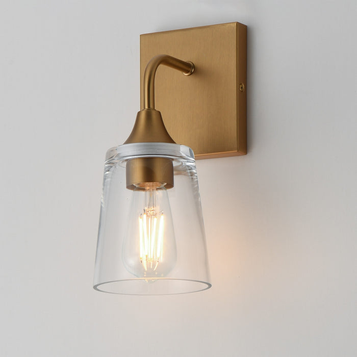 Myhouse Lighting Maxim - 12881CLNAB - One Light Wall Sconce - Hudson - Natural Aged Brass