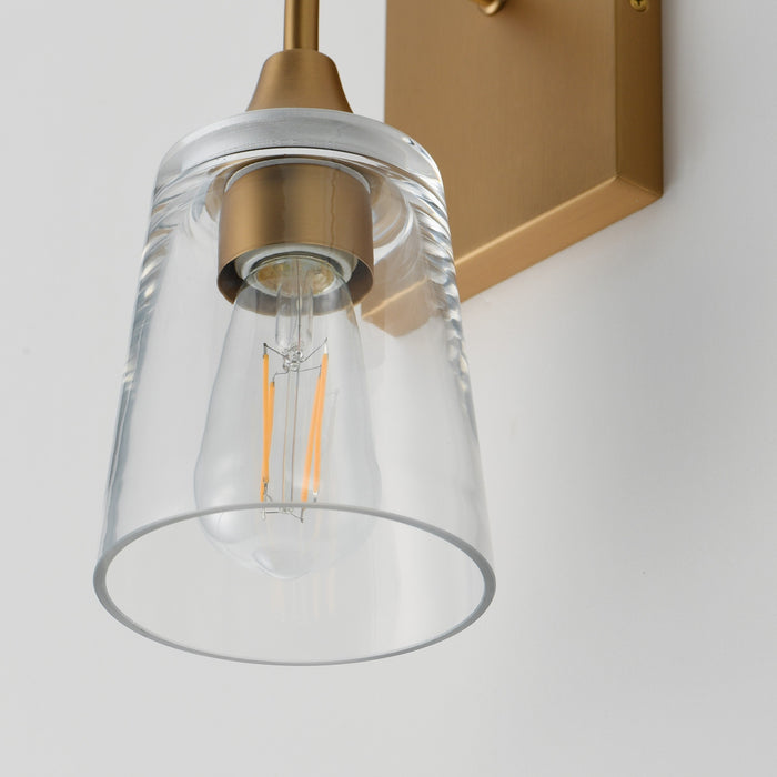 Myhouse Lighting Maxim - 12881CLNAB - One Light Wall Sconce - Hudson - Natural Aged Brass
