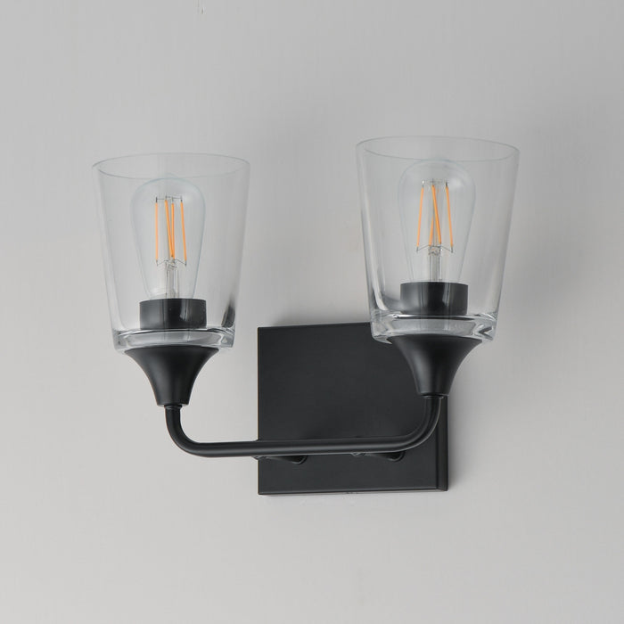Myhouse Lighting Maxim - 12882CLBK - Two Light Bath Vanity - Hudson - Black
