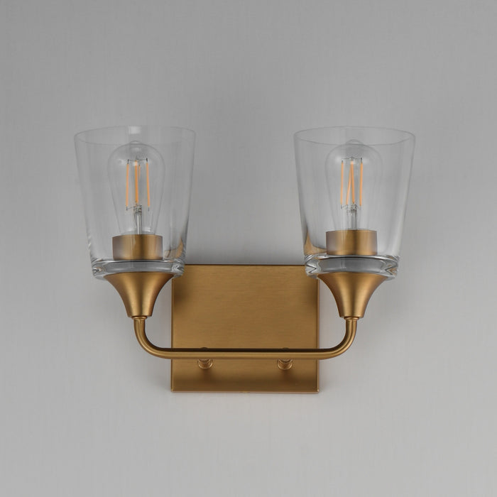 Myhouse Lighting Maxim - 12882CLNAB - Two Light Bath Vanity - Hudson - Natural Aged Brass