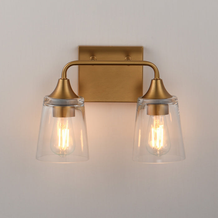 Myhouse Lighting Maxim - 12882CLNAB - Two Light Bath Vanity - Hudson - Natural Aged Brass
