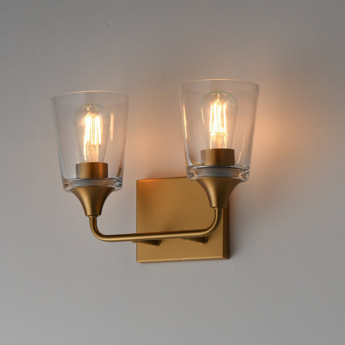 Myhouse Lighting Maxim - 12882CLNAB - Two Light Bath Vanity - Hudson - Natural Aged Brass