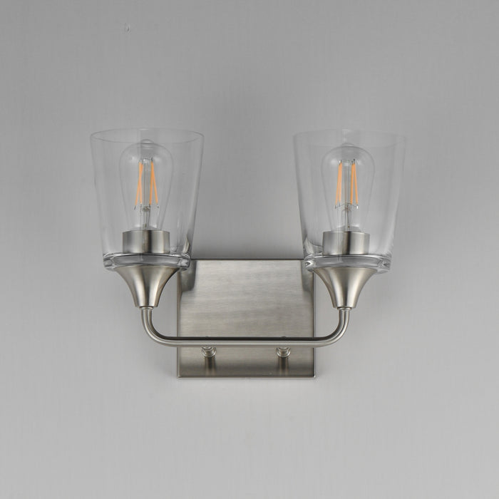 Myhouse Lighting Maxim - 12882CLSN - Two Light Bath Vanity - Hudson - Satin Nickel
