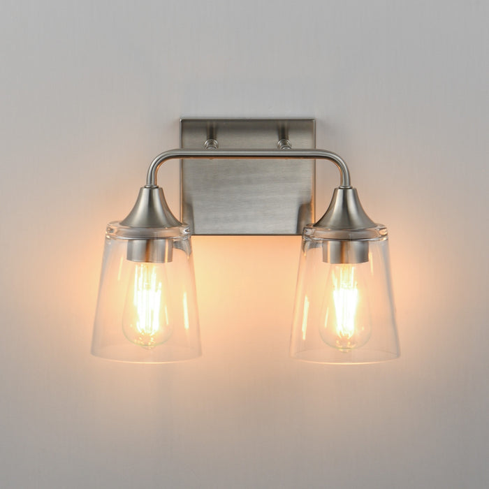 Myhouse Lighting Maxim - 12882CLSN - Two Light Bath Vanity - Hudson - Satin Nickel
