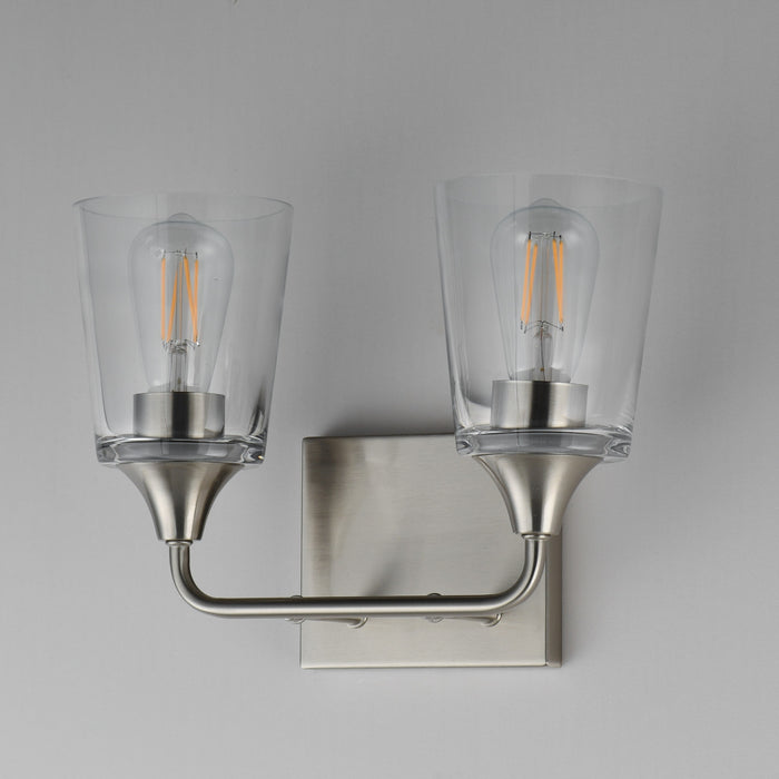 Myhouse Lighting Maxim - 12882CLSN - Two Light Bath Vanity - Hudson - Satin Nickel