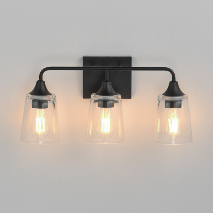 Myhouse Lighting Maxim - 12883CLBK - Three Light Bath Vanity - Hudson - Black