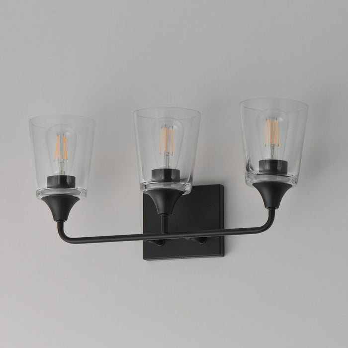 Myhouse Lighting Maxim - 12883CLBK - Three Light Bath Vanity - Hudson - Black