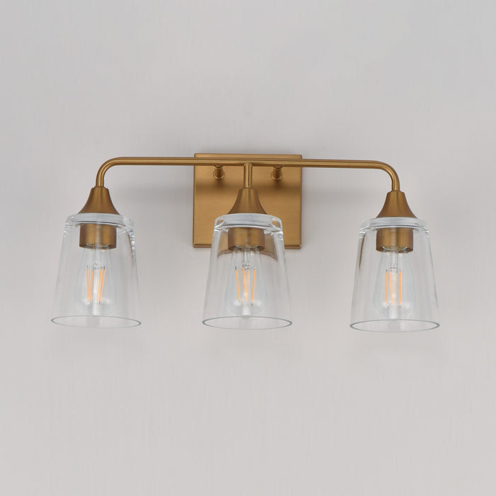 Myhouse Lighting Maxim - 12883CLNAB - Three Light Bath Vanity - Hudson - Natural Aged Brass