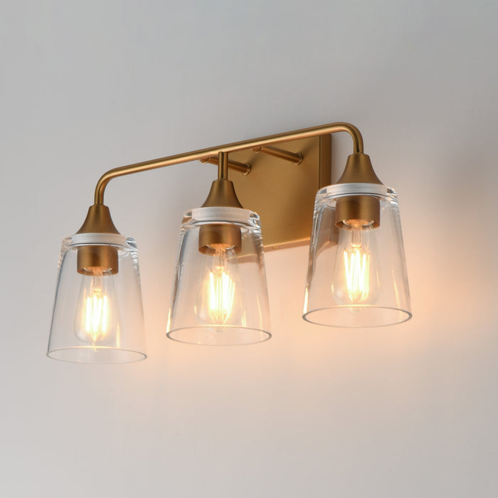 Myhouse Lighting Maxim - 12883CLNAB - Three Light Bath Vanity - Hudson - Natural Aged Brass