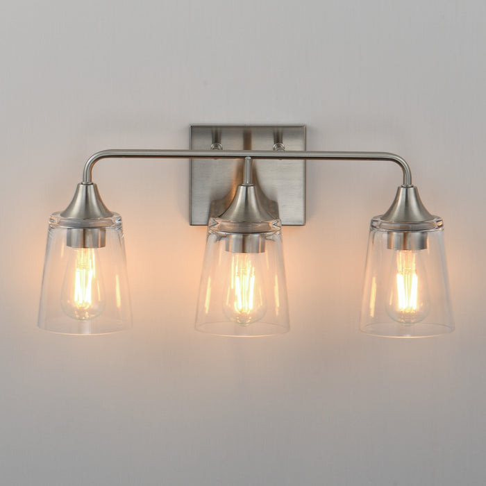 Myhouse Lighting Maxim - 12883CLSN - Three Light Bath Vanity - Hudson - Satin Nickel