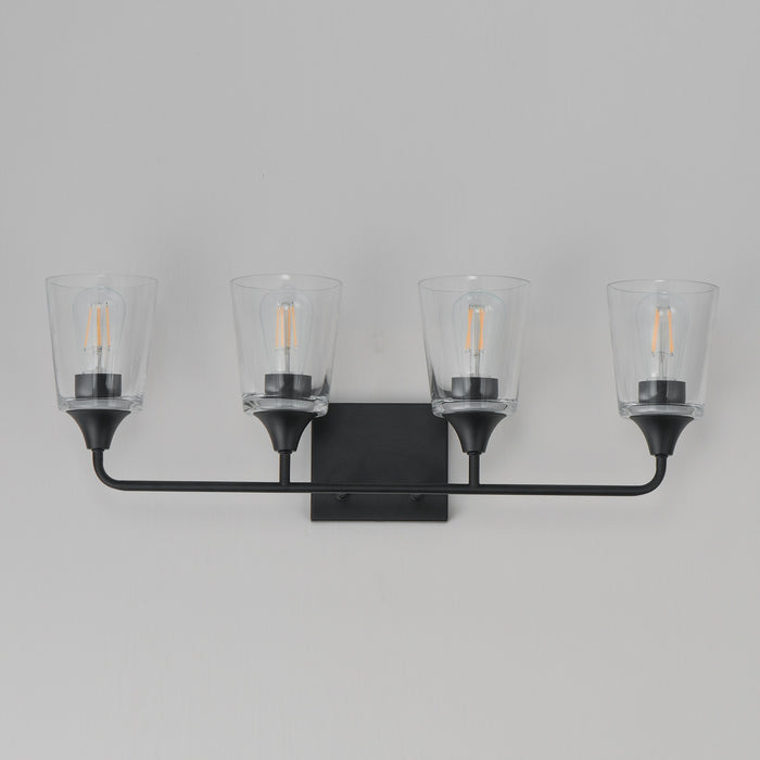 Myhouse Lighting Maxim - 12884CLBK - Four Light Bath Vanity - Hudson - Black