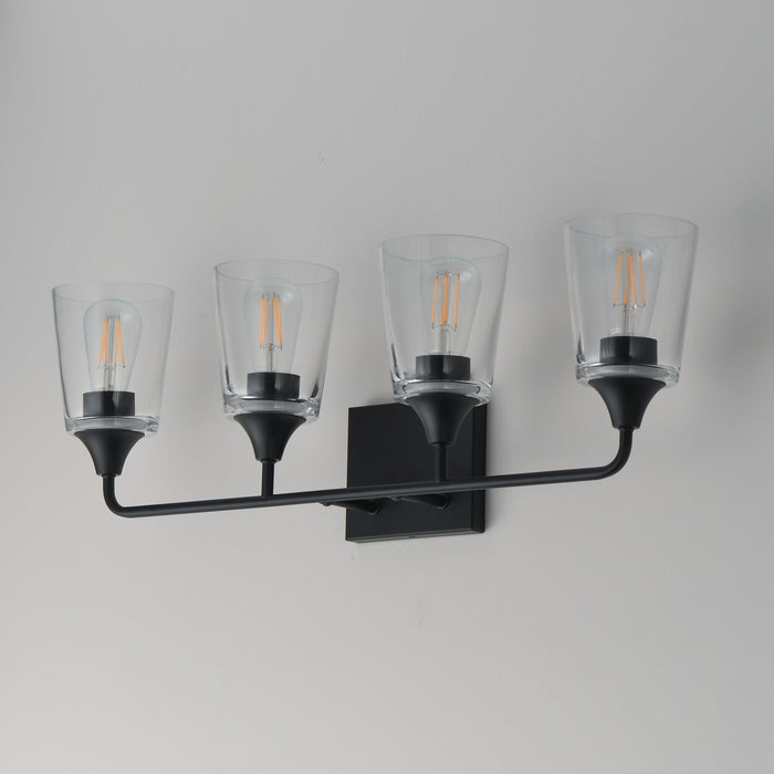 Myhouse Lighting Maxim - 12884CLBK - Four Light Bath Vanity - Hudson - Black