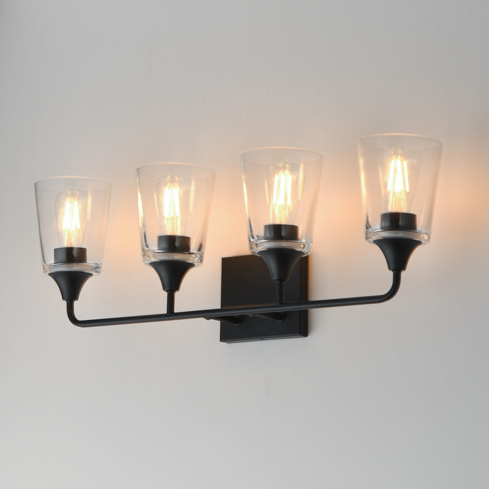 Myhouse Lighting Maxim - 12884CLBK - Four Light Bath Vanity - Hudson - Black
