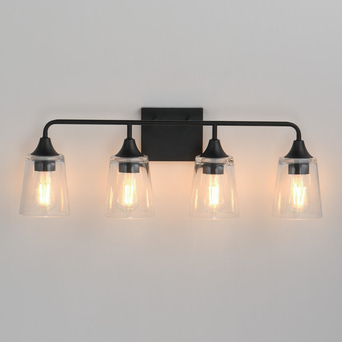 Myhouse Lighting Maxim - 12884CLBK - Four Light Bath Vanity - Hudson - Black