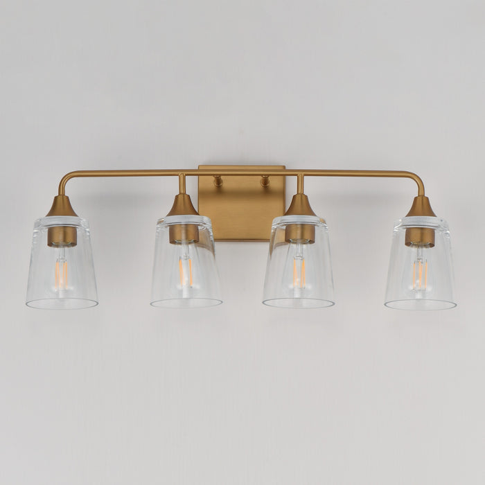 Myhouse Lighting Maxim - 12884CLNAB - Four Light Bath Vanity - Hudson - Natural Aged Brass