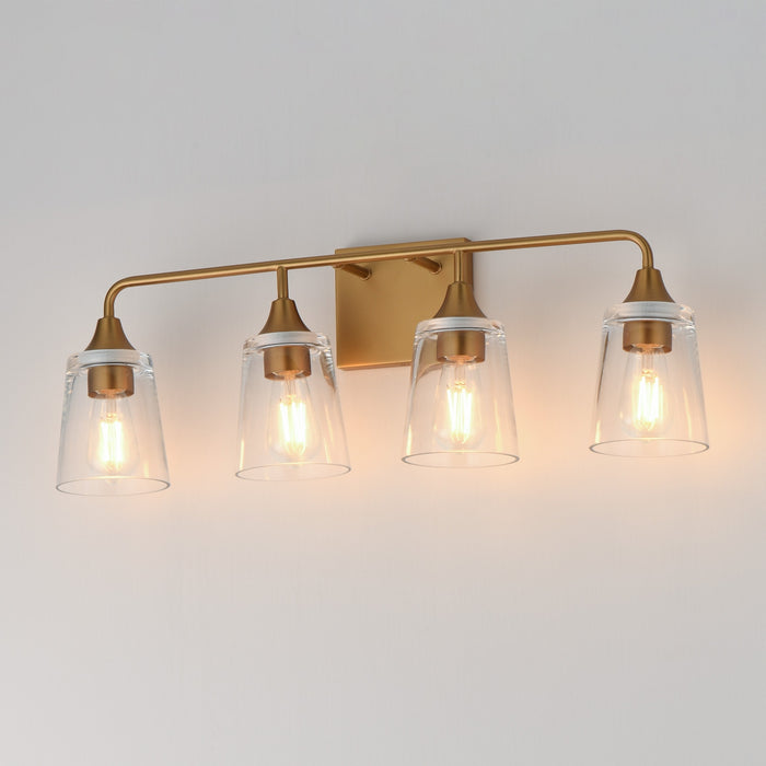 Myhouse Lighting Maxim - 12884CLNAB - Four Light Bath Vanity - Hudson - Natural Aged Brass
