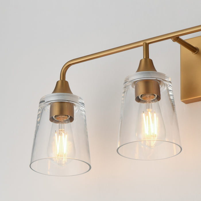 Myhouse Lighting Maxim - 12884CLNAB - Four Light Bath Vanity - Hudson - Natural Aged Brass