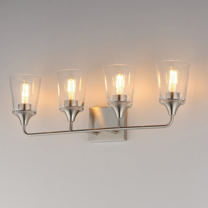 Myhouse Lighting Maxim - 12884CLSN - Four Light Bath Vanity - Hudson - Satin Nickel