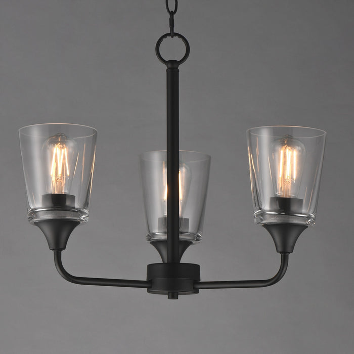 Myhouse Lighting Maxim - 12873CLBK - Three Light Chandelier - Hudson - Black