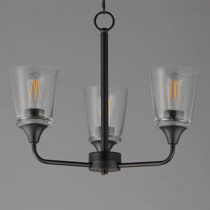 Myhouse Lighting Maxim - 12873CLBK - Three Light Chandelier - Hudson - Black