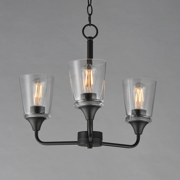 Myhouse Lighting Maxim - 12873CLBK - Three Light Chandelier - Hudson - Black
