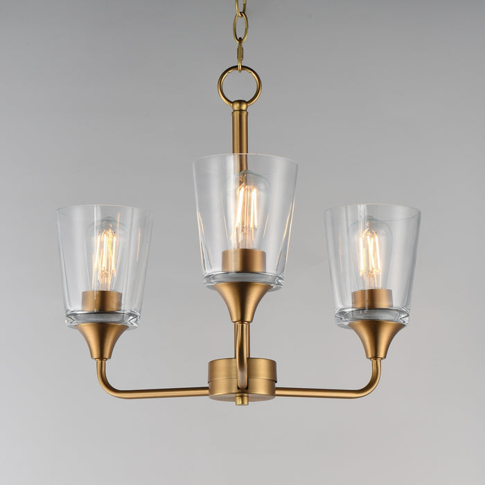 Myhouse Lighting Maxim - 12873CLNAB - Three Light Chandelier - Hudson - Natural Aged Brass