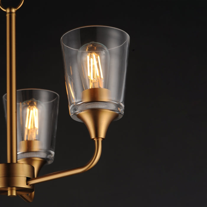 Myhouse Lighting Maxim - 12873CLNAB - Three Light Chandelier - Hudson - Natural Aged Brass
