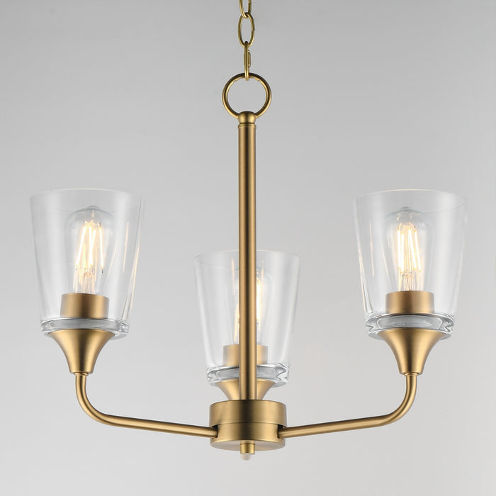 Myhouse Lighting Maxim - 12873CLNAB - Three Light Chandelier - Hudson - Natural Aged Brass