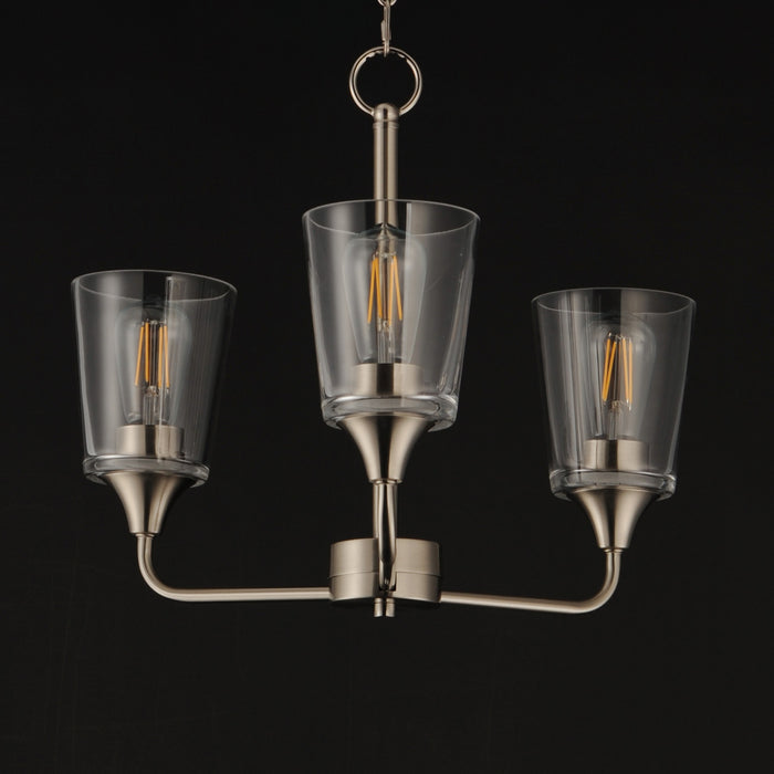 Myhouse Lighting Maxim - 12873CLSN - Three Light Chandelier - Hudson - Satin Nickel