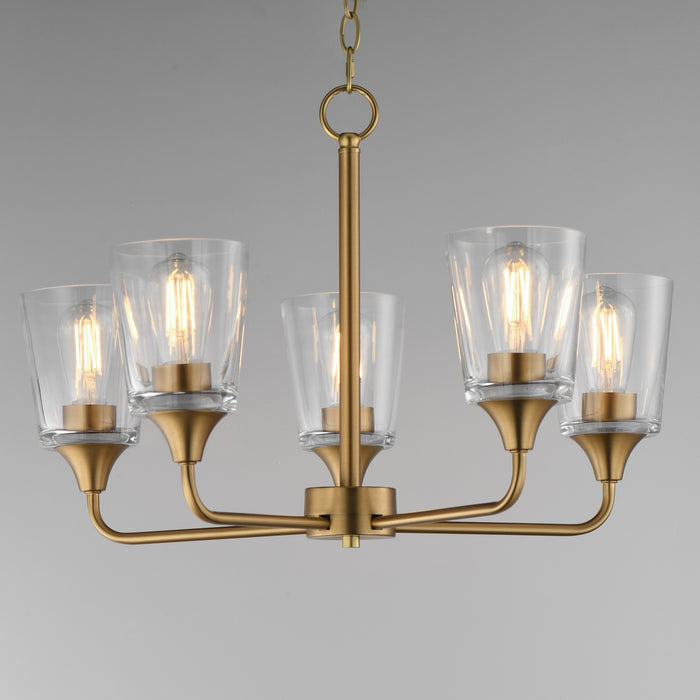 Myhouse Lighting Maxim - 12875CLNAB - Five Light Chandelier - Hudson - Natural Aged Brass