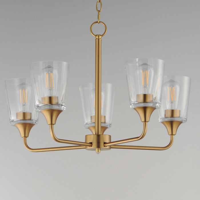 Myhouse Lighting Maxim - 12875CLNAB - Five Light Chandelier - Hudson - Natural Aged Brass